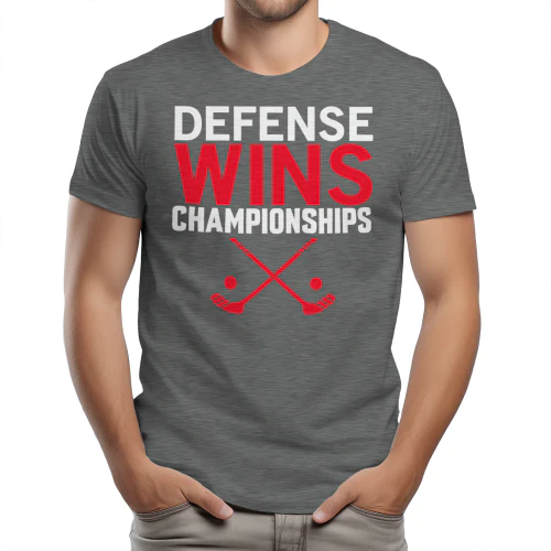 Defense Wins Championships - Funny Retro Crossed Sticks Field Hockey Graphic