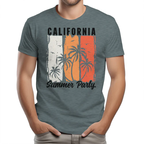Retro California Summer Party Silhouette