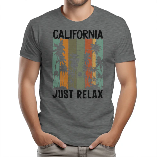 Retro California Beach Sunset Silhouette