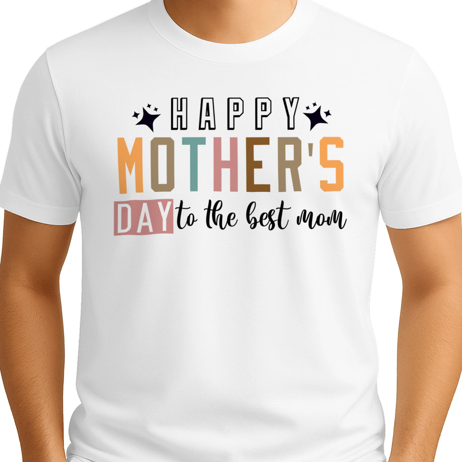Happy Mother's Day Colorful Retro Block Lettering Design