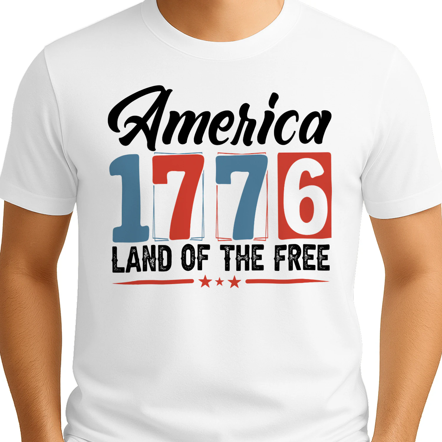 1776 Patriotic Block Numbers - 4th of July Independence Graphic