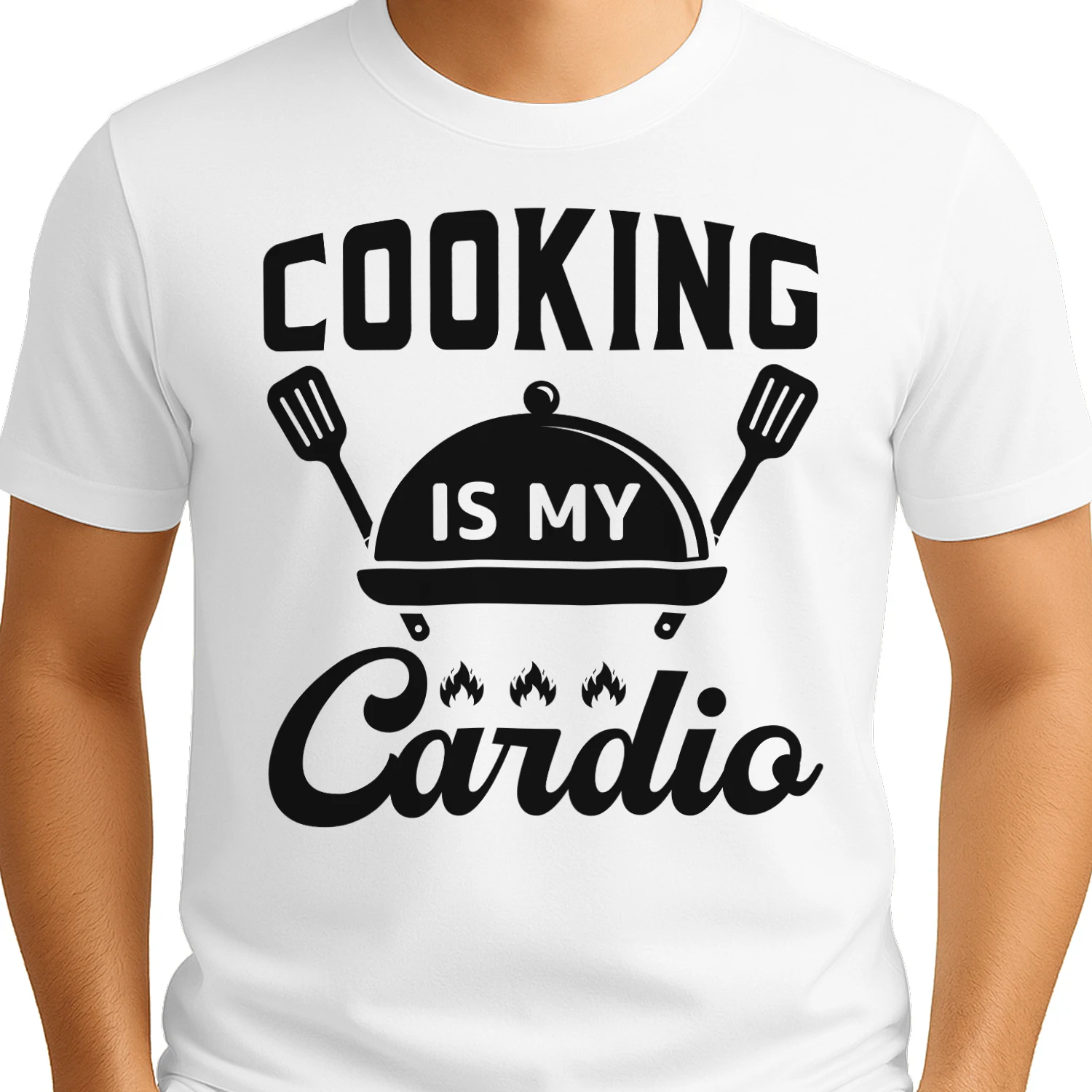 Cooking Is My Cardio Cloche Spatula Funny Chef Design