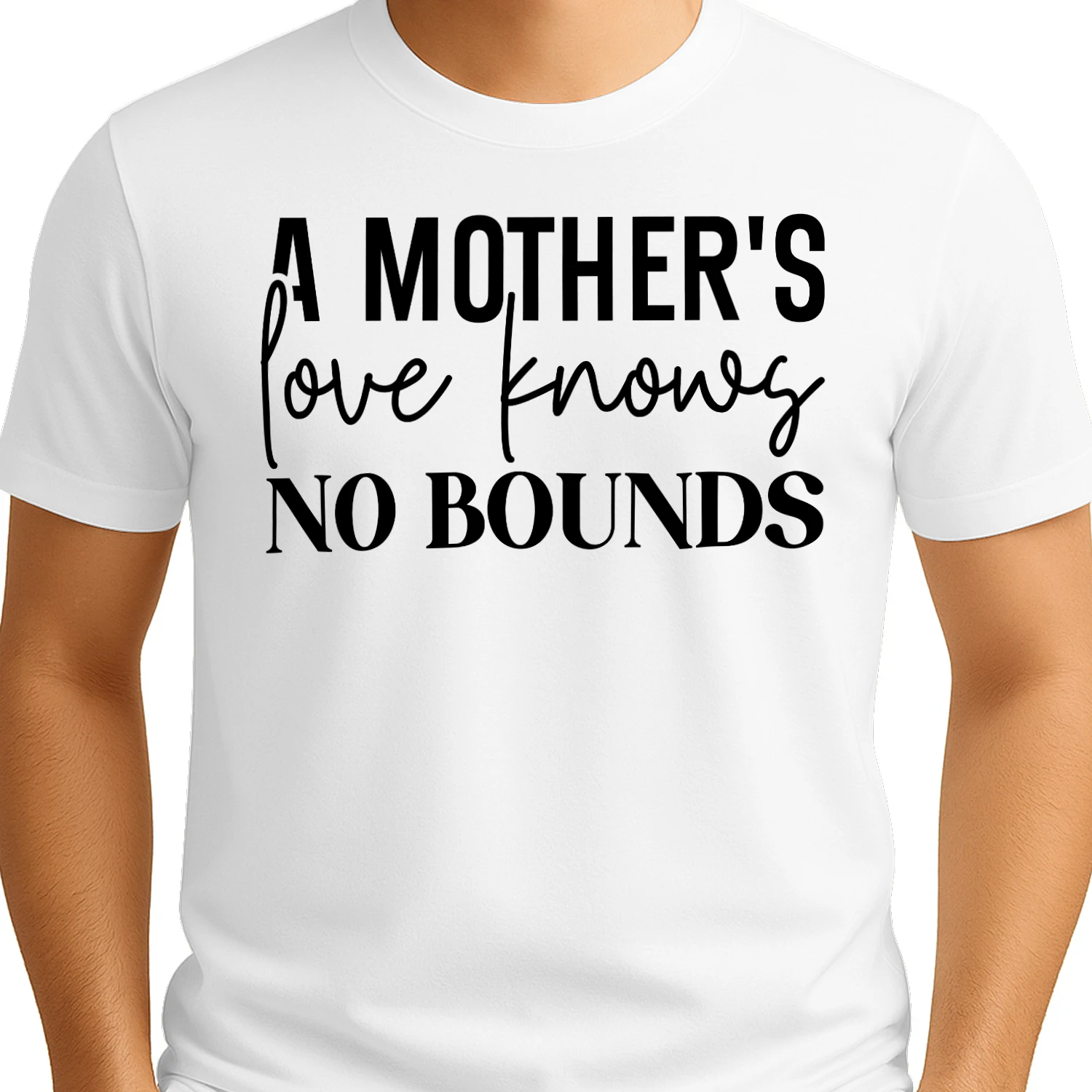 A Mother's Love Knows No Bounds Cursive Script Typography Design