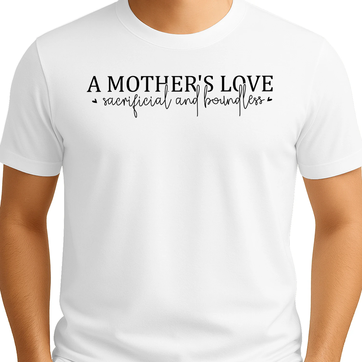A Mother's Love Sacrificial And Boundless Cursive Script Hearts Design