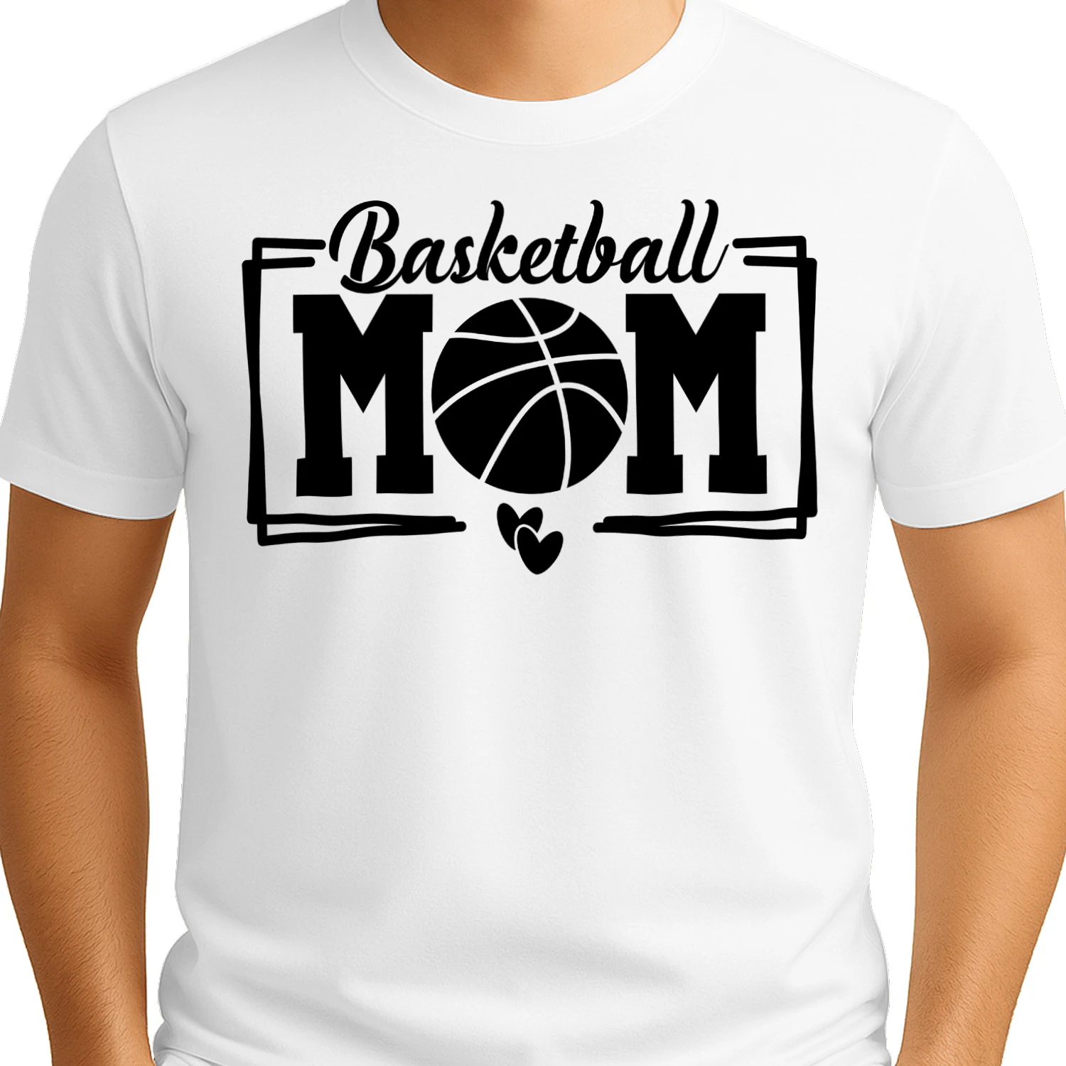 Basketball Mom Heart Graphic - Proud Sports Mother Typography