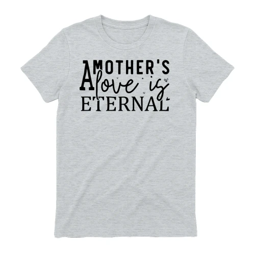 A Mother's Love Is Eternal Cursive Script Hearts Typography Design