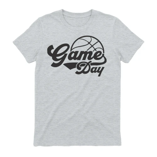Game Day Basketball White Script - Sports Team Fan Graphic