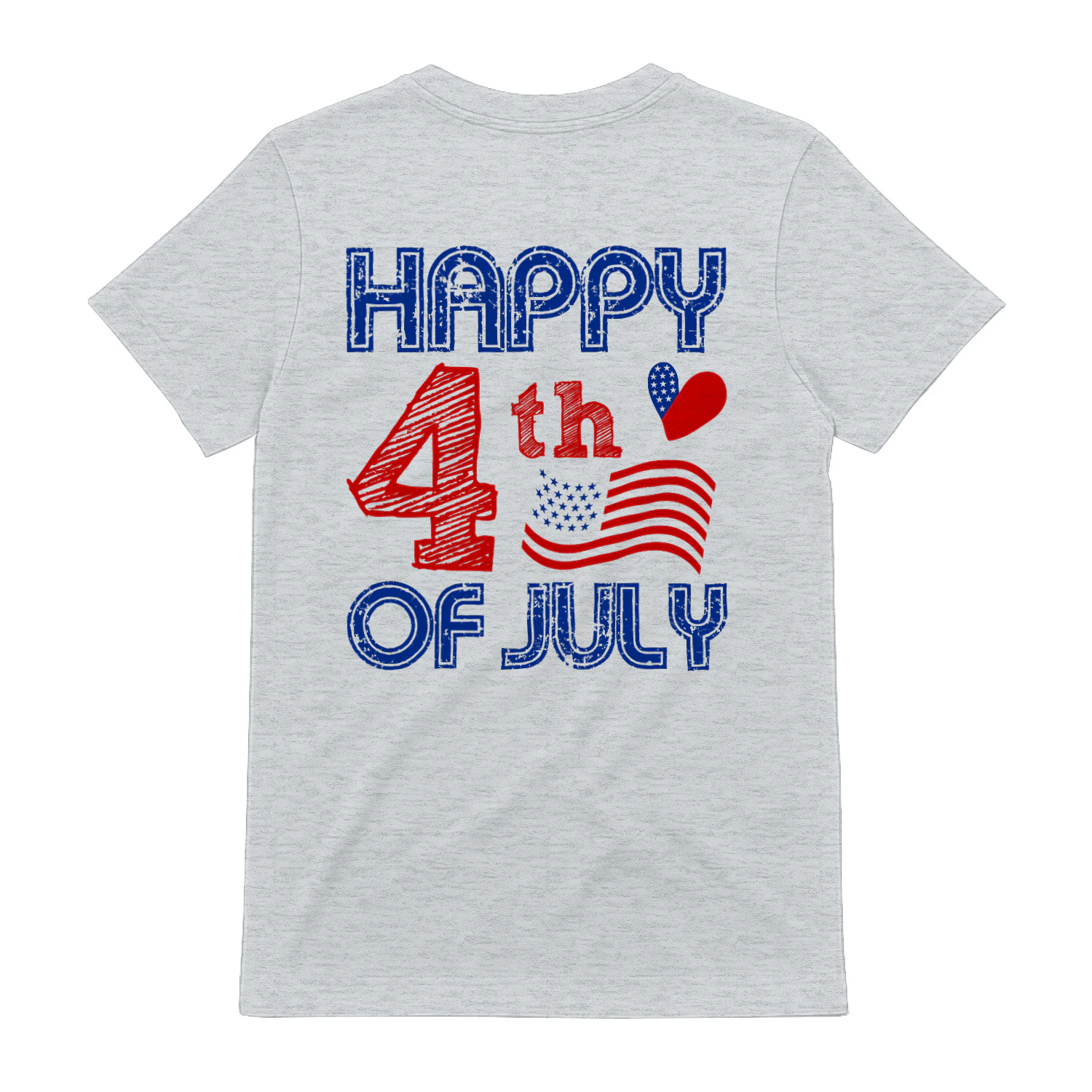 Happy 4th Of July American Flag USA Heart Patriotic Graphic