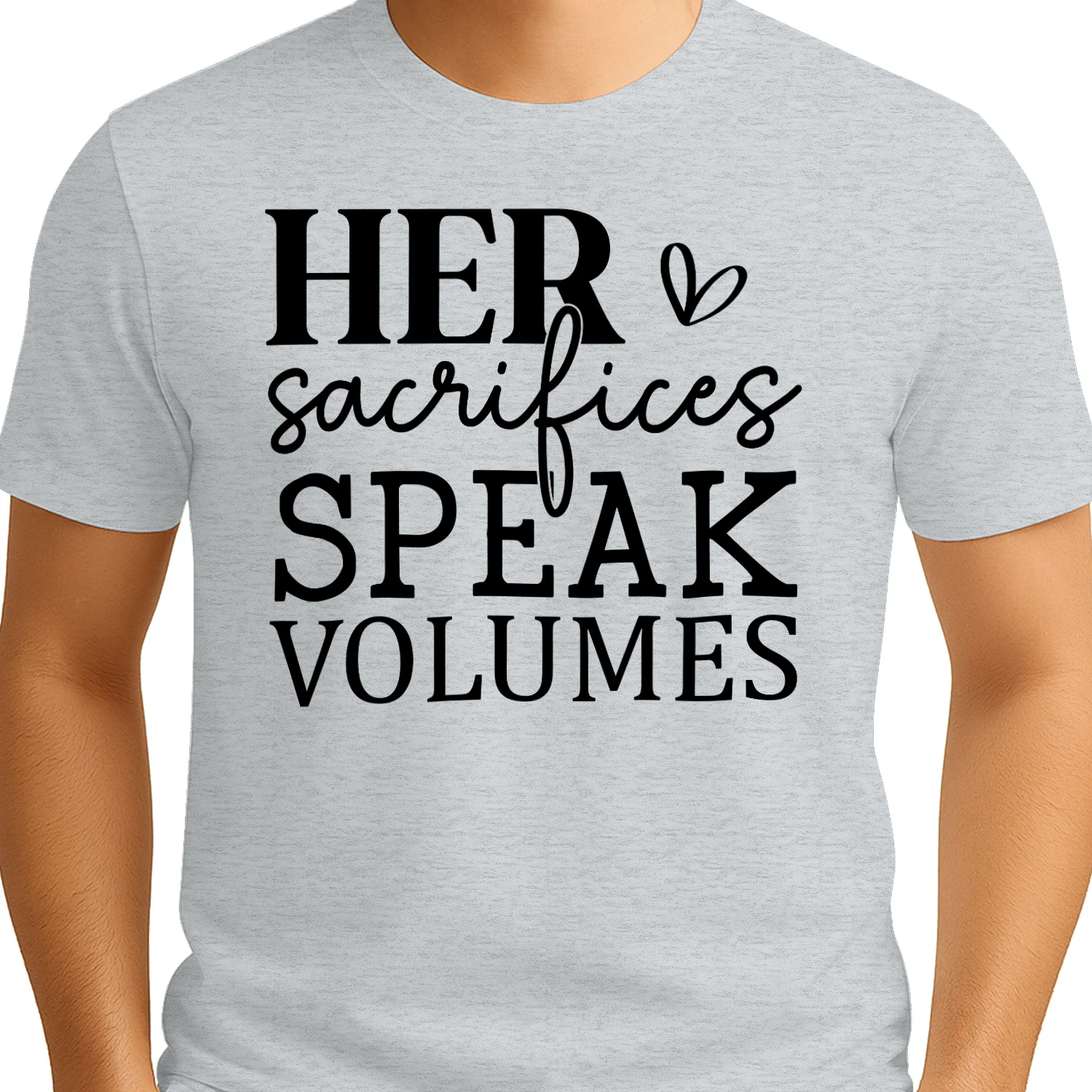 Her Sacrifices Speak Volumes Cursive Script Hearts Typography Design