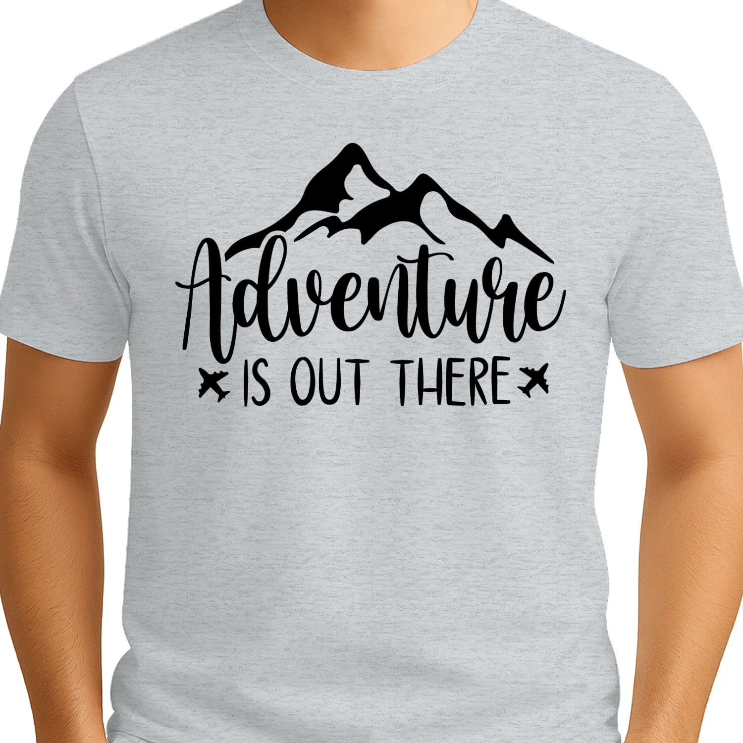 Adventure Is Out There Mountain Silhouette Airplane Travel Design