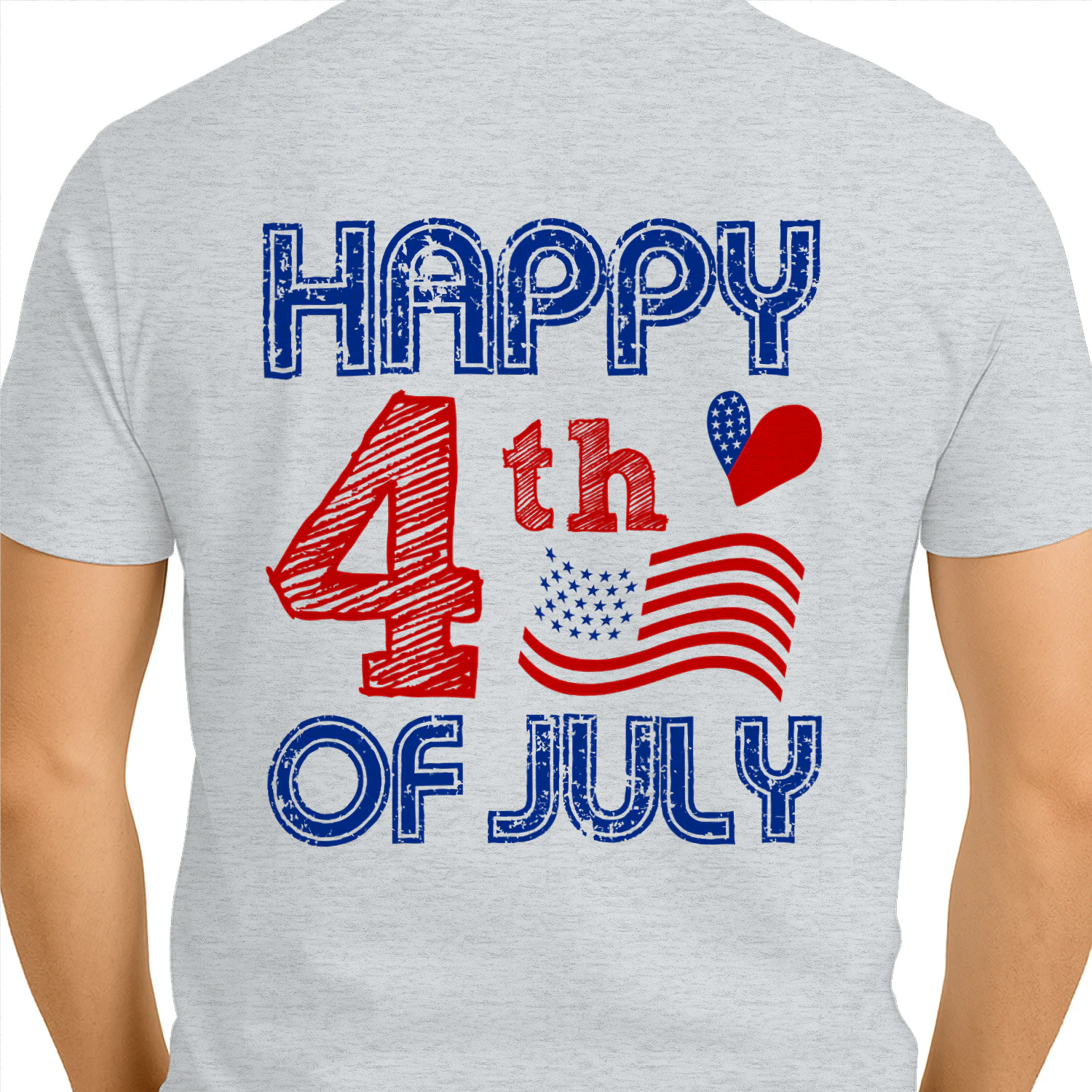 Happy 4th Of July American Flag USA Heart Patriotic Graphic