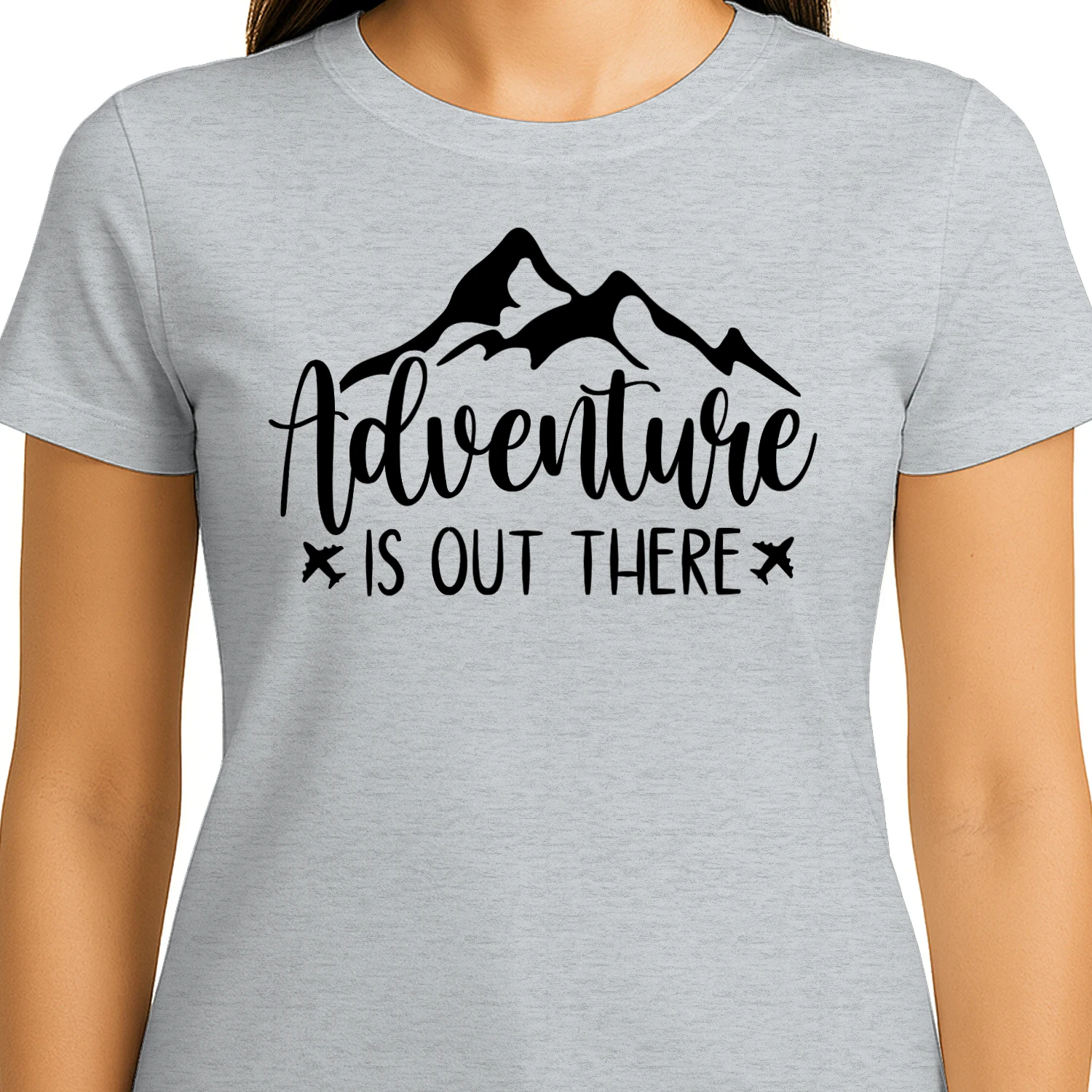 Adventure Is Out There Mountain Silhouette Airplane Travel Design