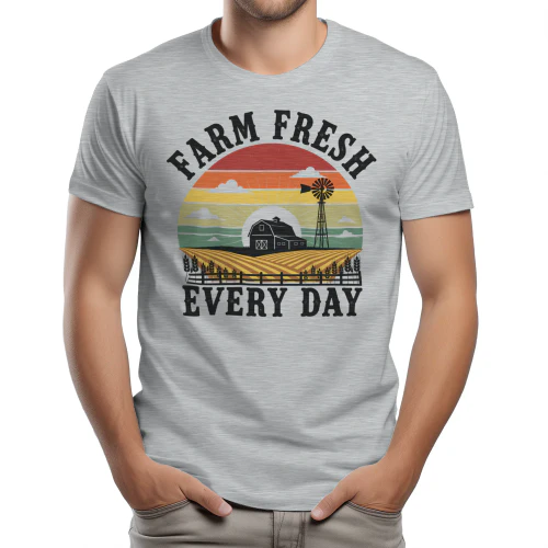 Farmers Market - Vintage Sunburst Autumn Harvest Typography Graphic