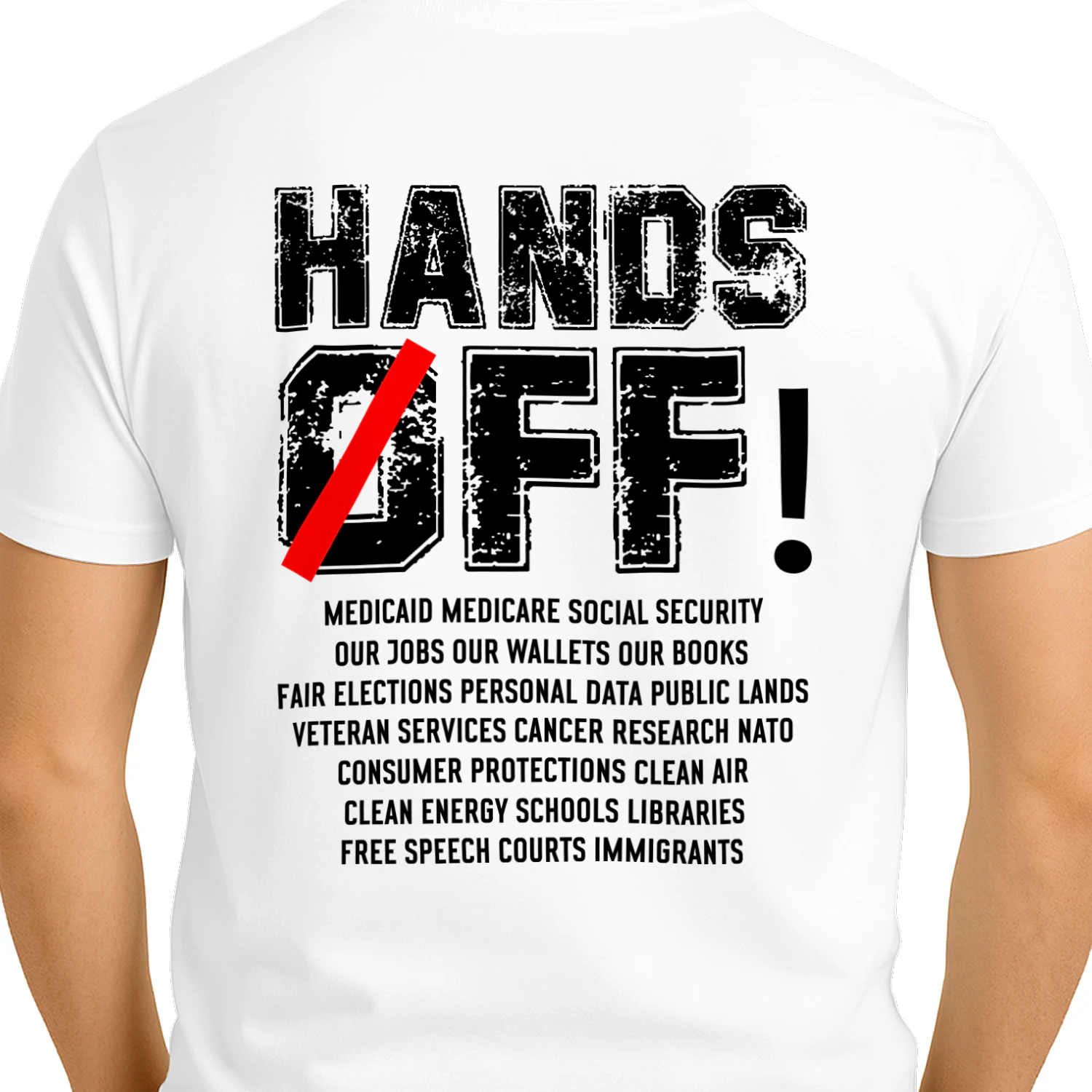Hands Off Social Security Medicaid Activism Distressed Graphic