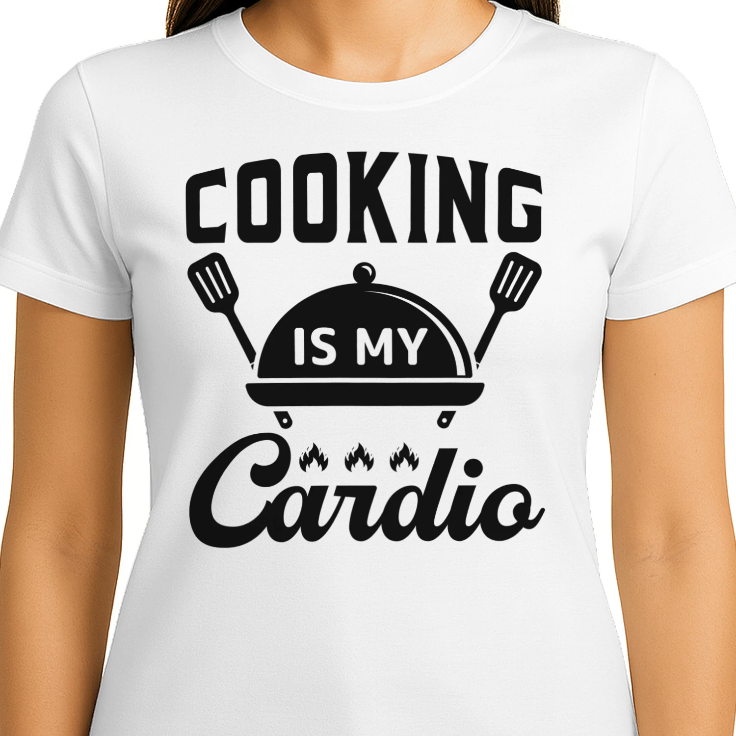 Cooking Is My Cardio Cloche Spatula Funny Chef Design