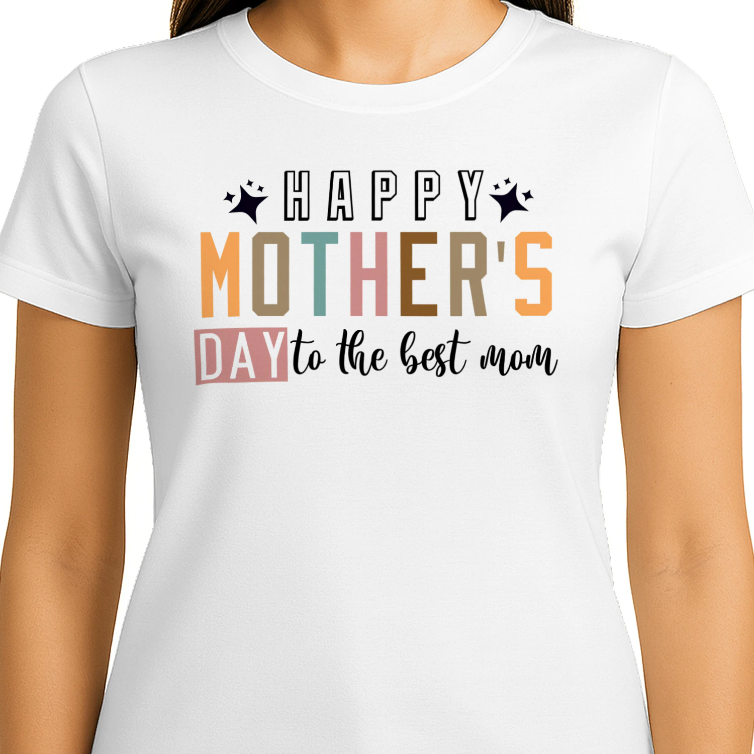 Happy Mother's Day Colorful Retro Block Lettering Design