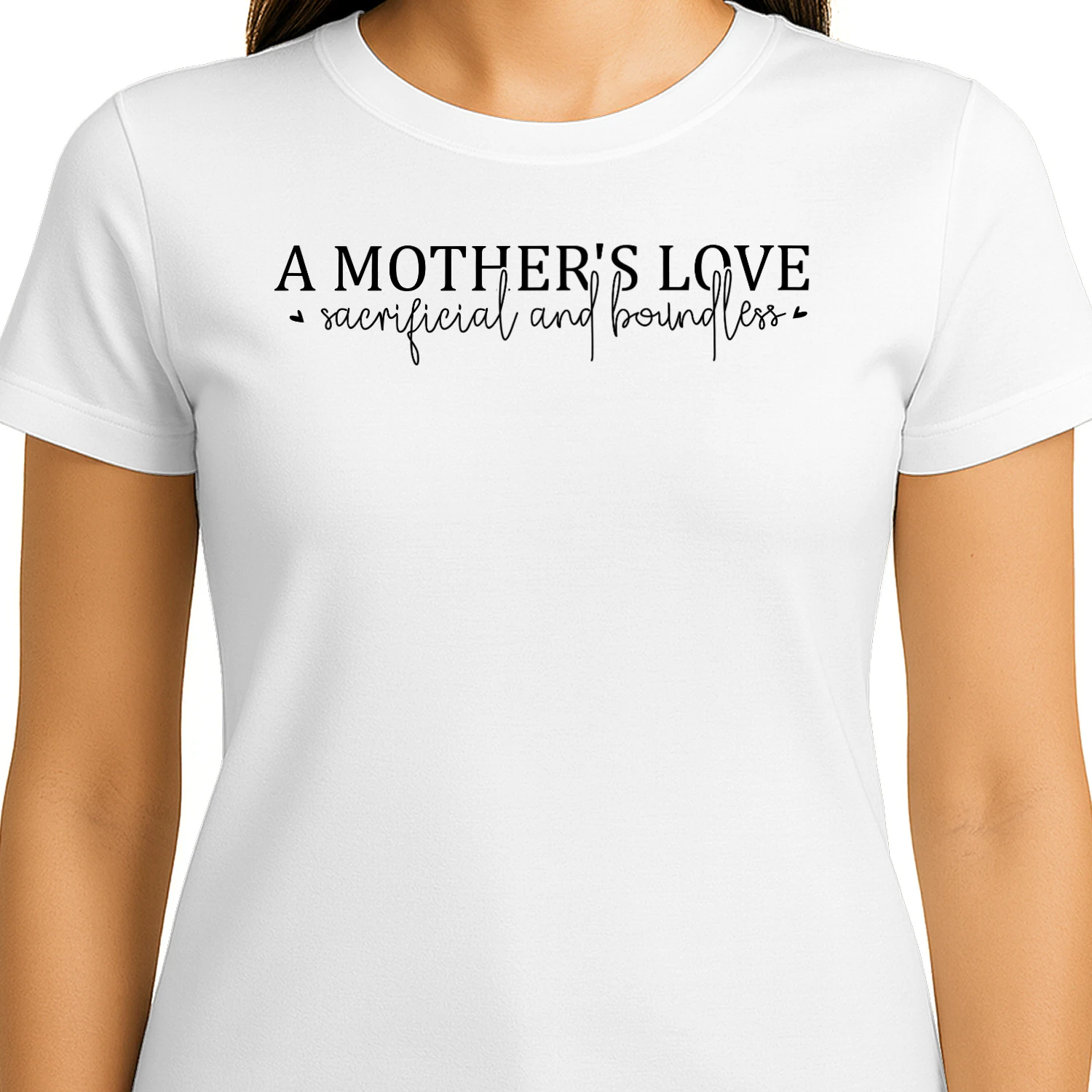 A Mother's Love Sacrificial And Boundless Cursive Script Hearts Design