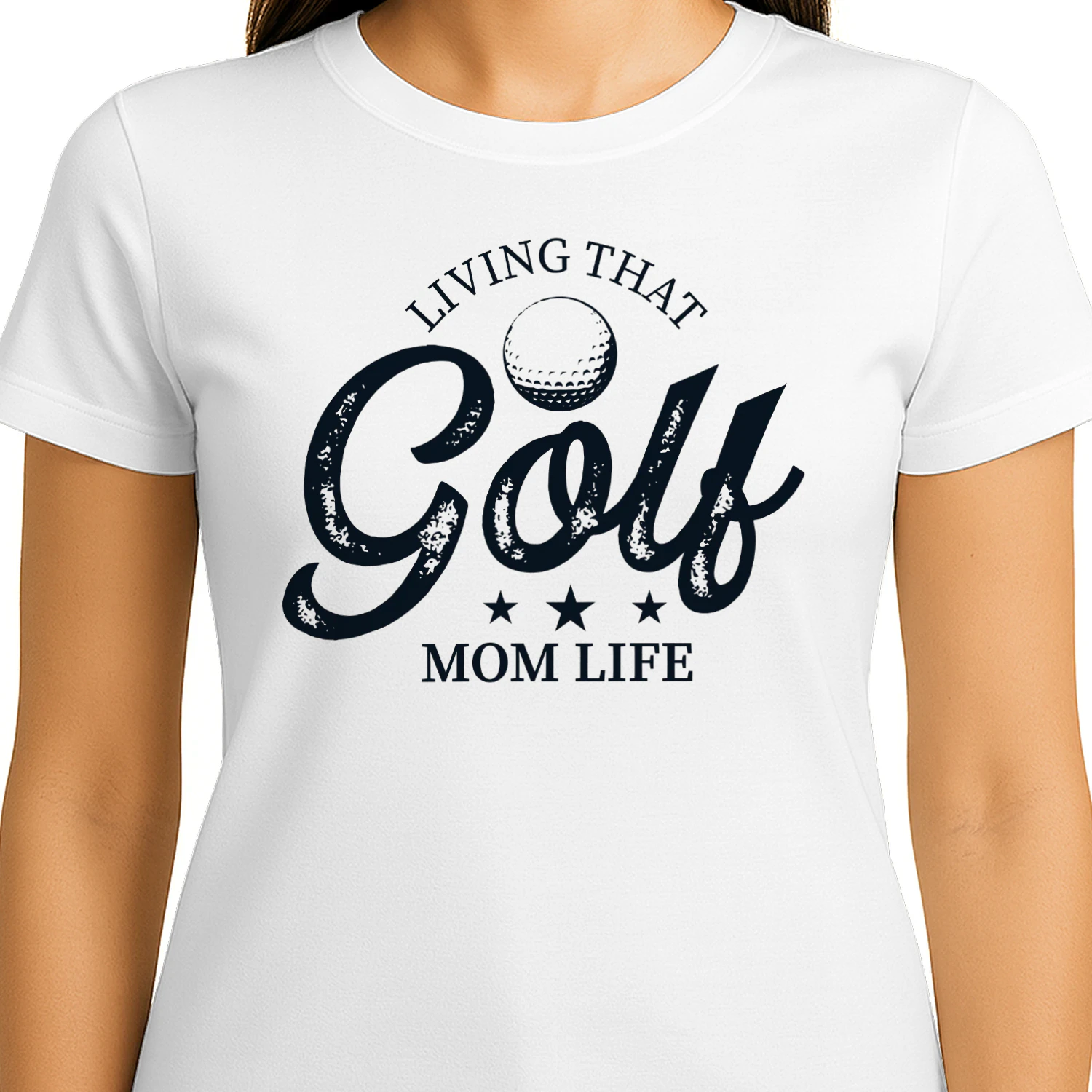 Living That Golf Mom Life Funny Sports Quote - Vintage Distressed Mother Gift Design