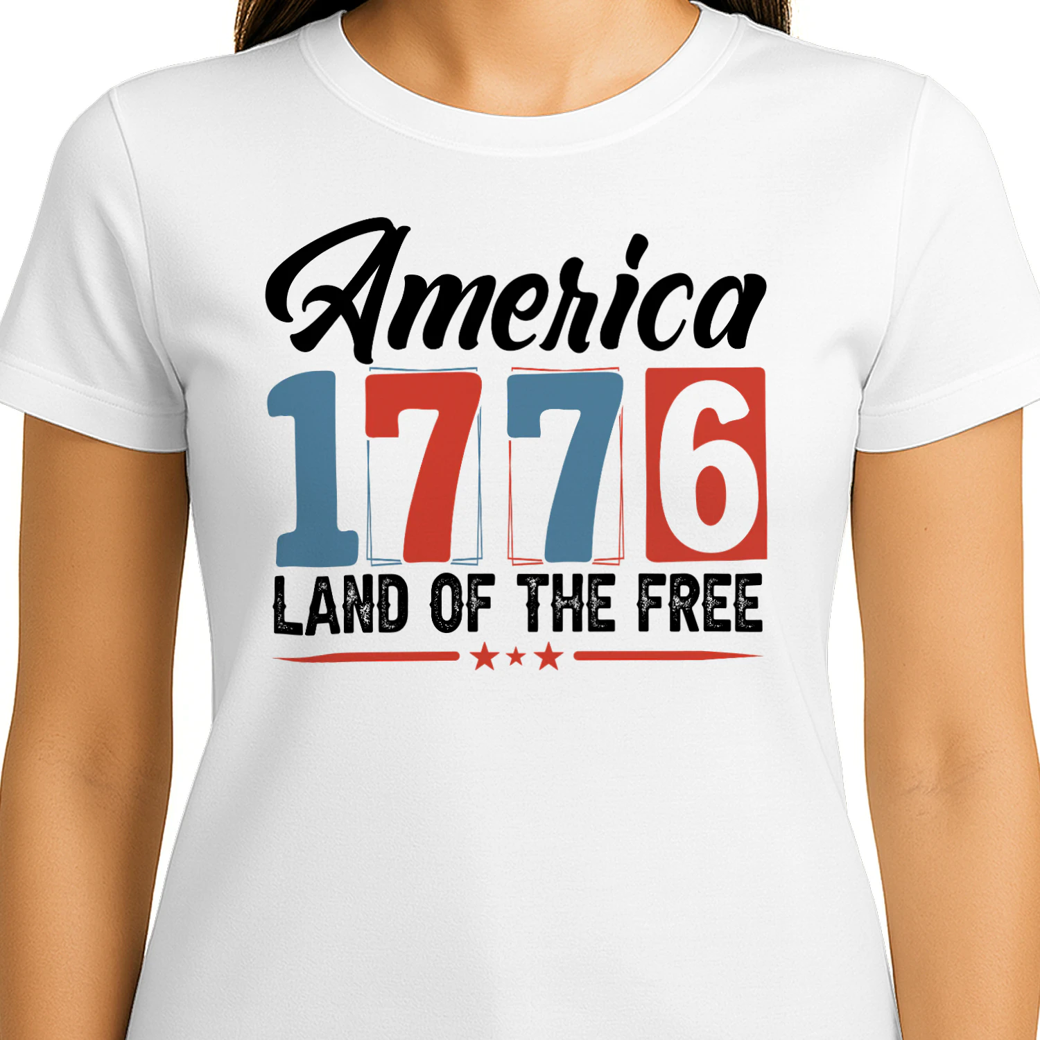 1776 Patriotic Block Numbers - 4th of July Independence Graphic