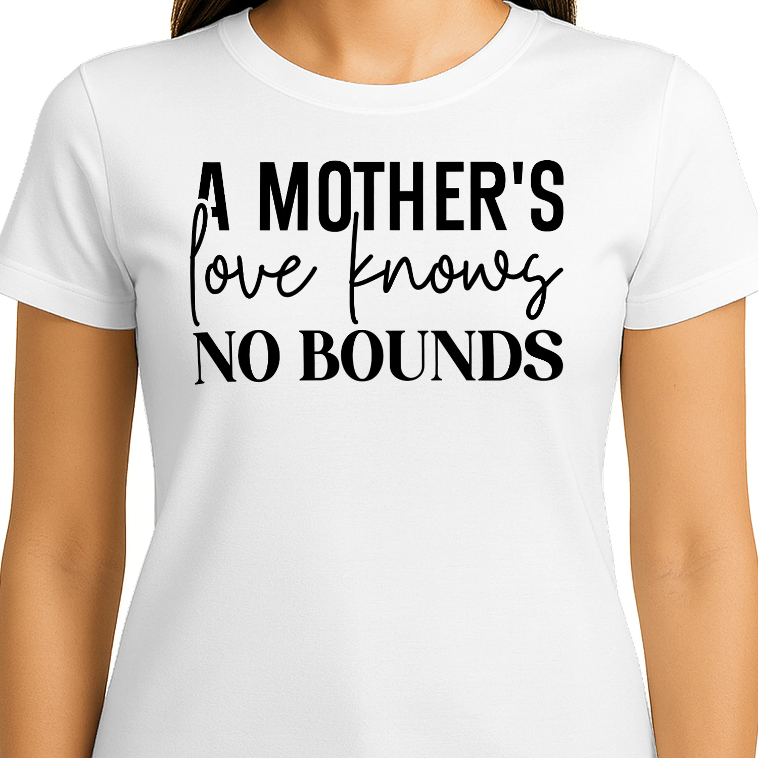 A Mother's Love Knows No Bounds Cursive Script Typography Design
