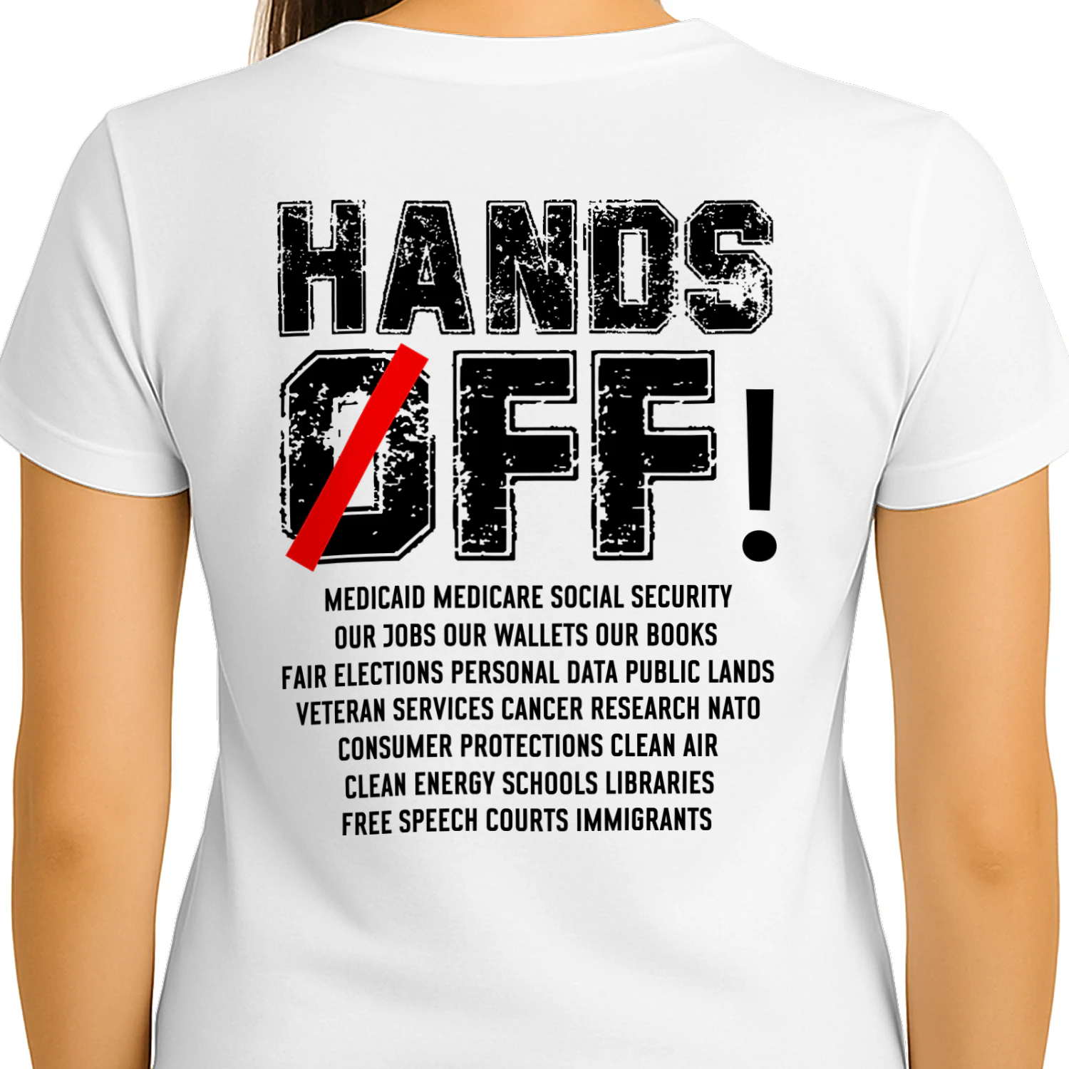 Hands Off Social Security Medicaid Activism Distressed Graphic