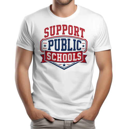 Support Public Schools Distressed Vintage Crest Graphic Design