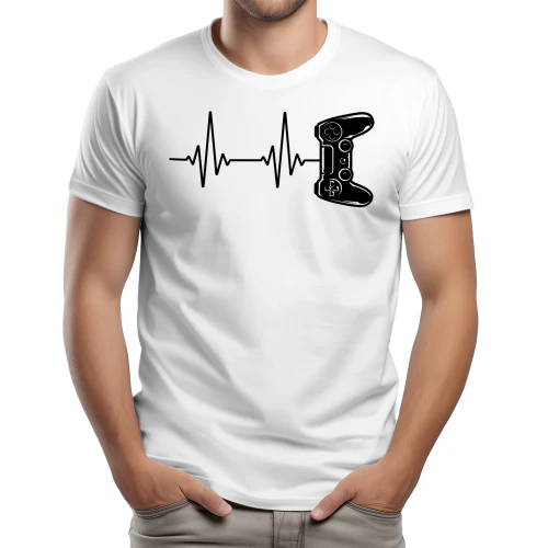 Gamer Heartbeat Lifeline Video Game Controller Graphic Design