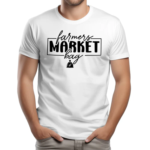 Farmers Market Bag - Retro Autumn Harvest Local Produce Typography Graphic