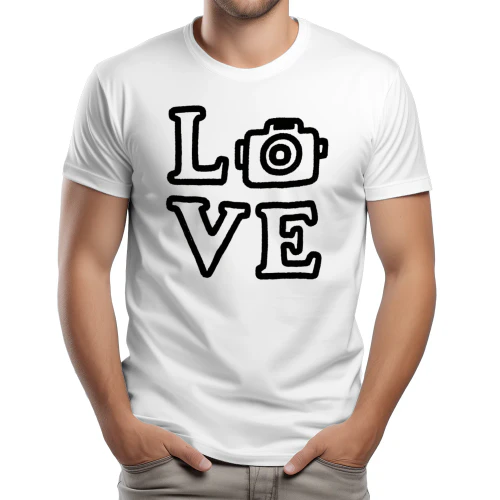 LOVE Photography - Minimalist Retro Camera Silhouette Creative Artist Graphic