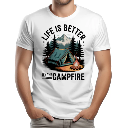 Life Is Better By The Campfire Mountain Tent Graphic Design