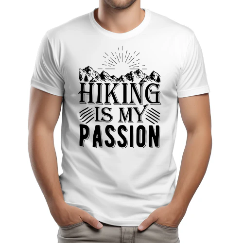 Hiking Is My Passion Retro Mountain Sunburst Graphic Design