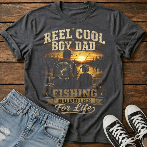 Reel Cool Boy Dad Fishing Buddies for Life T-Shirt
