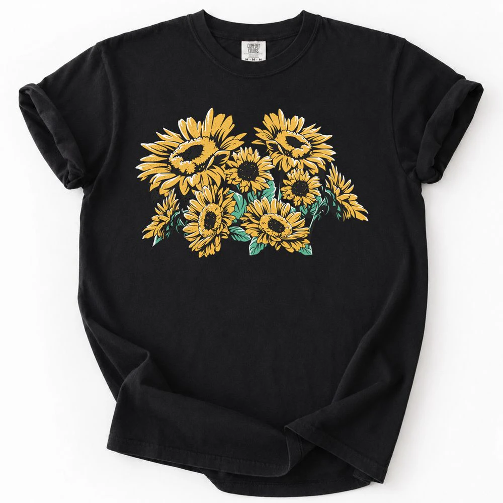 Vintage Sunflower Floral Botanical T-Shirt