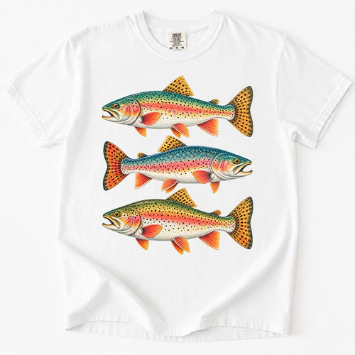 Vintage Rainbow Trout Graphic T-Shirt