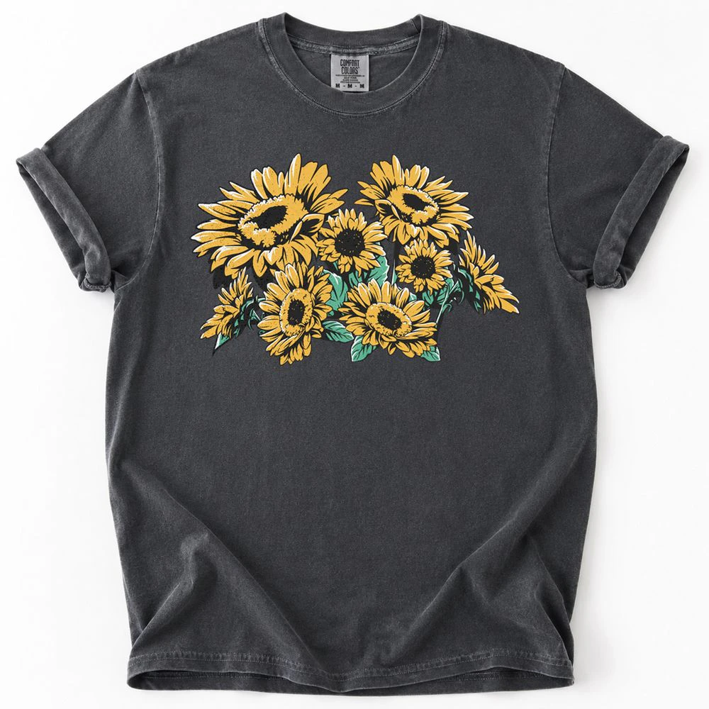 Vintage Sunflower Floral Botanical T-Shirt
