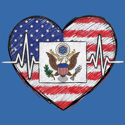 United States Flag Heartbeat - Limited Edition