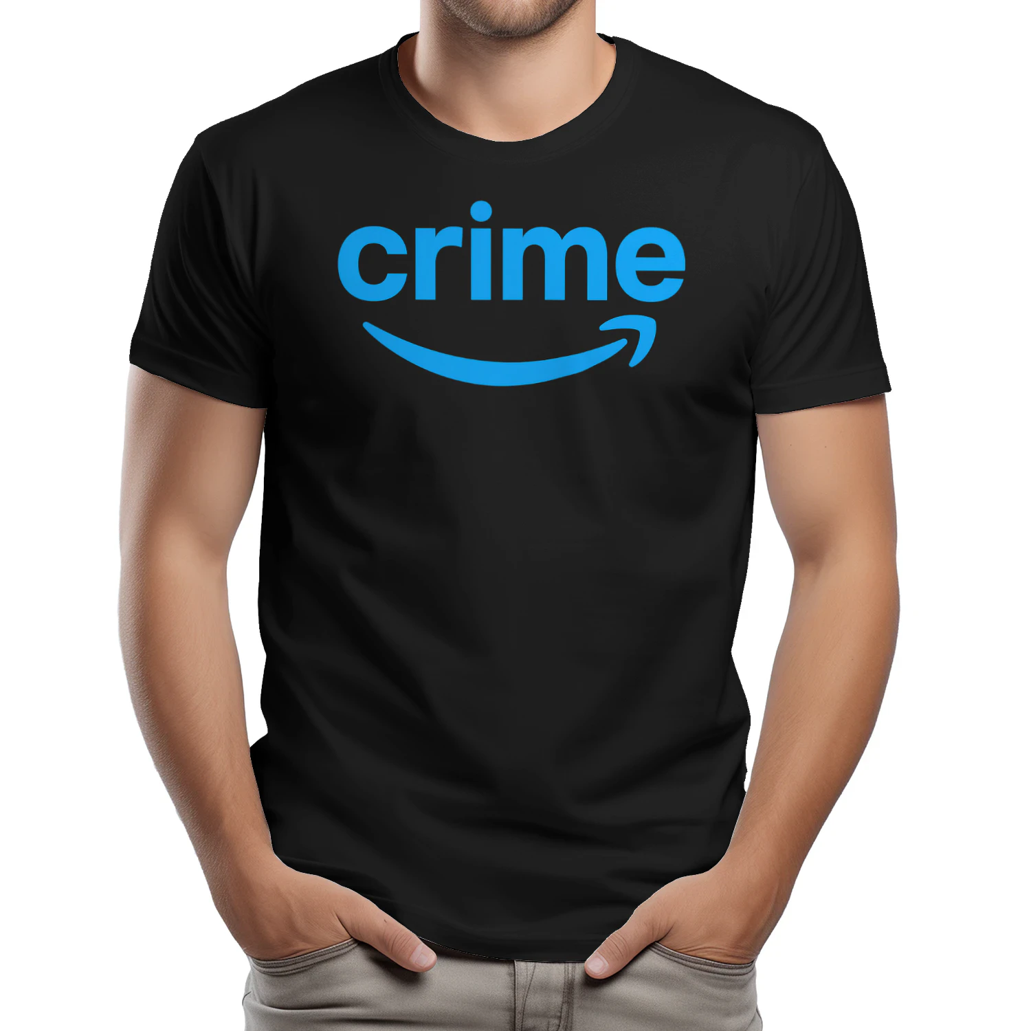 Crime Funny Parody | Minimal Smile Logo Meme Graphic