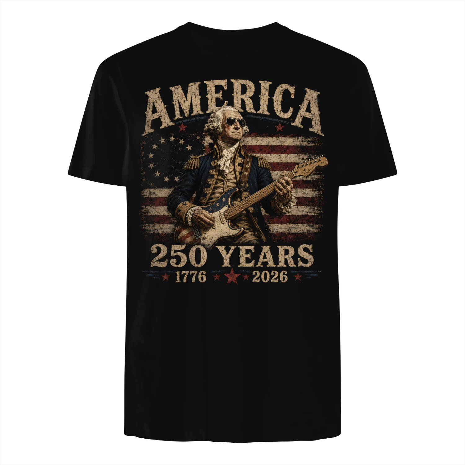 America's 250th George Washington Playing Guitar Retro Vintage