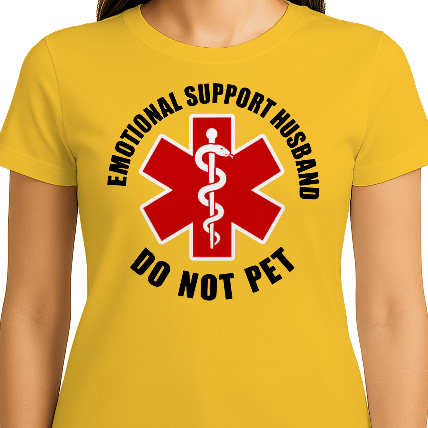 Emotional Support Husband Funny EMT T-Shirt | Do Not Pet Graphic Tee