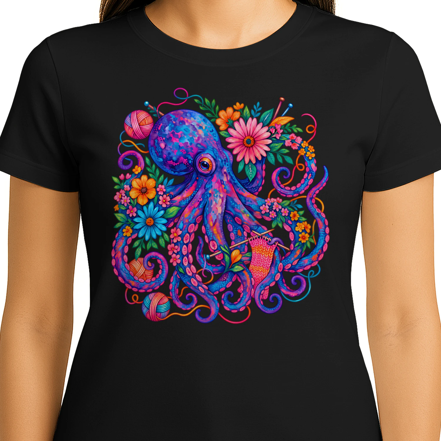 Floral Knitting Octopus.