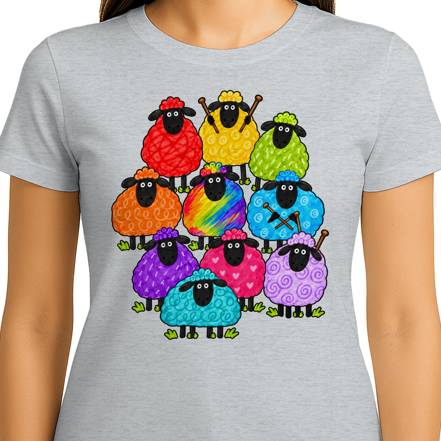 Colourful Sheep Flock.