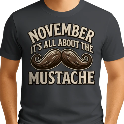 Movember Moustache Vintage Tee