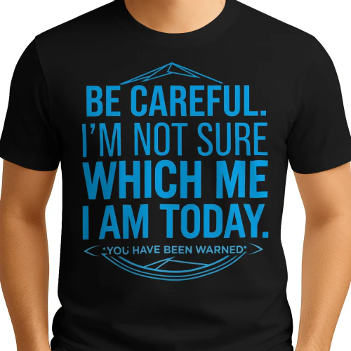 Unisex Graphic Tee - "Be Careful. I'm Not Sure Which Me I Am Today." Sarcastic Mood Shirt
