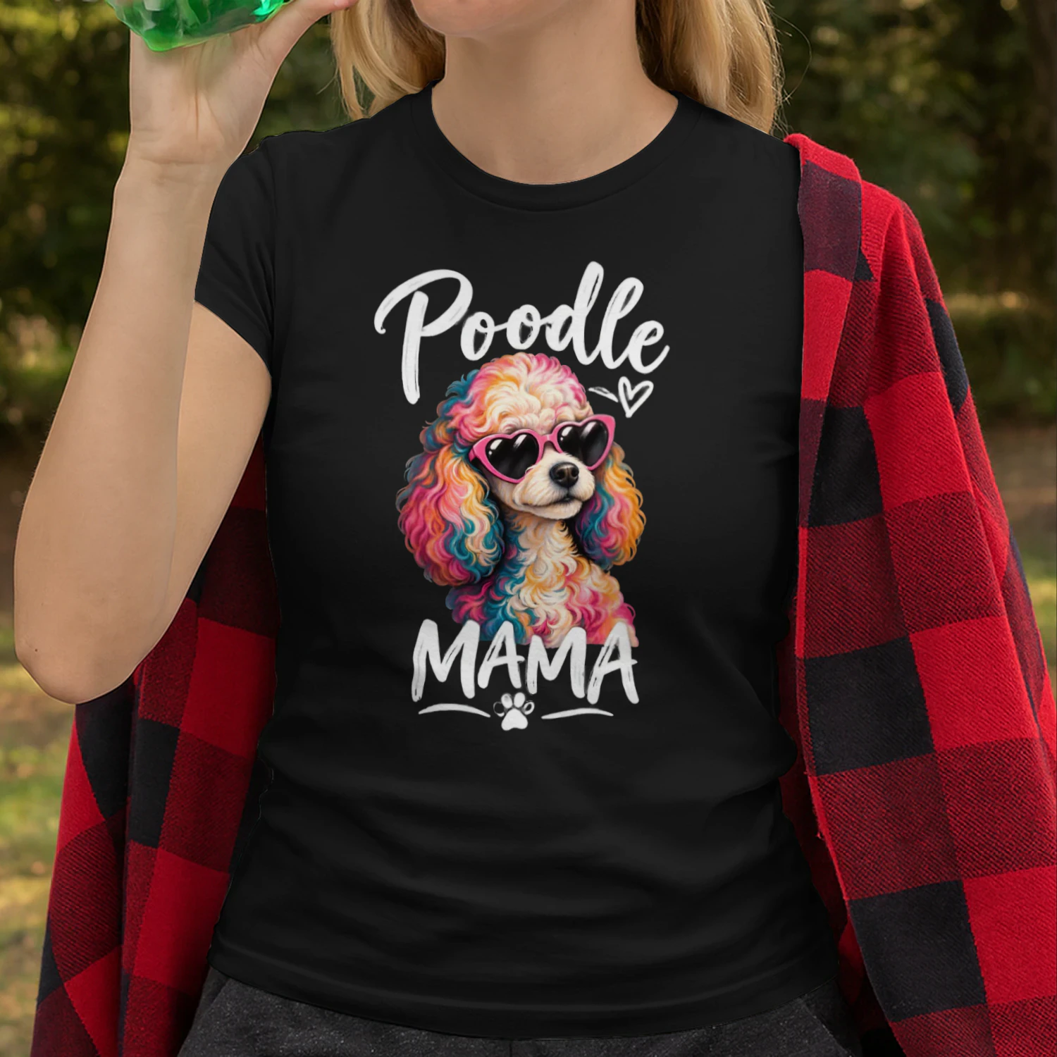 Colorful Poodle Mama T-Shirt – Retro Dog Mom Gift for Poodle Lovers