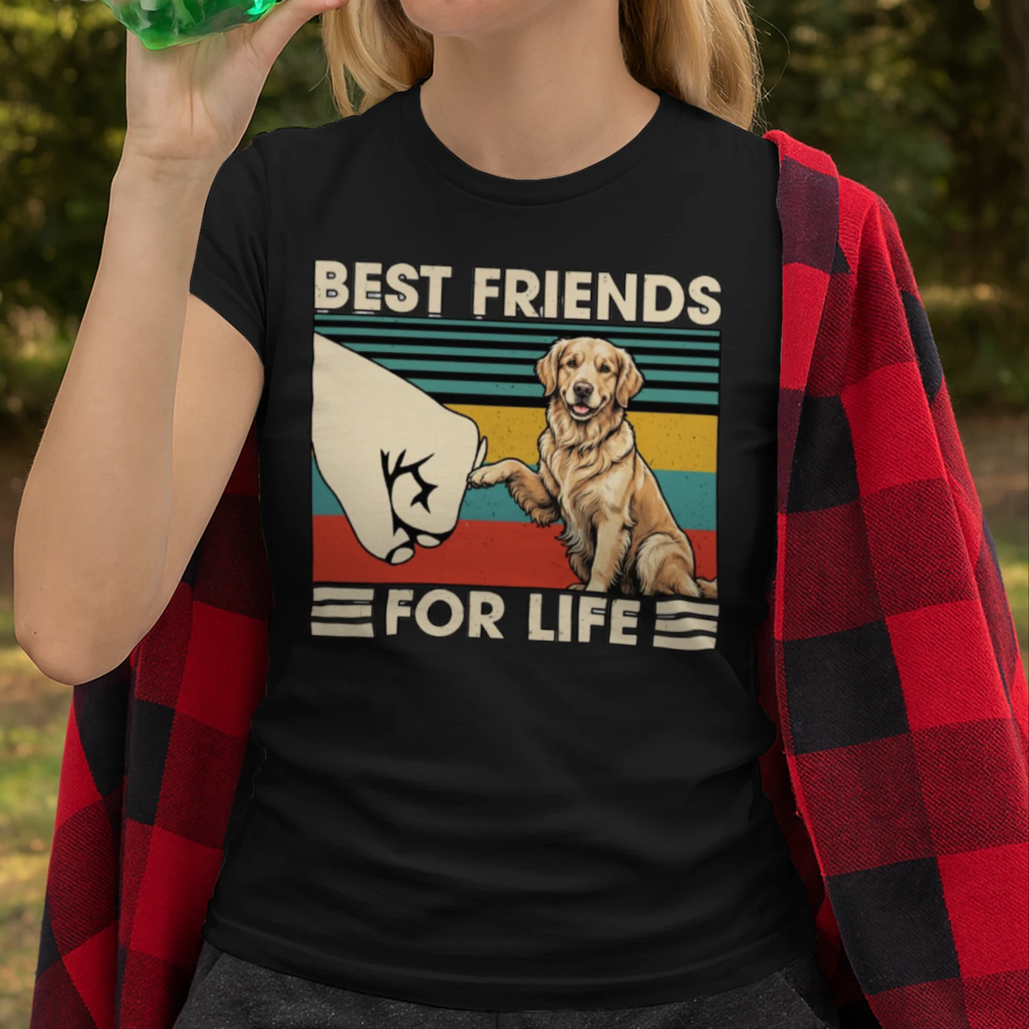 Best Friends for Life Golden Retriever Vintage Fist Bump Gift Shirt