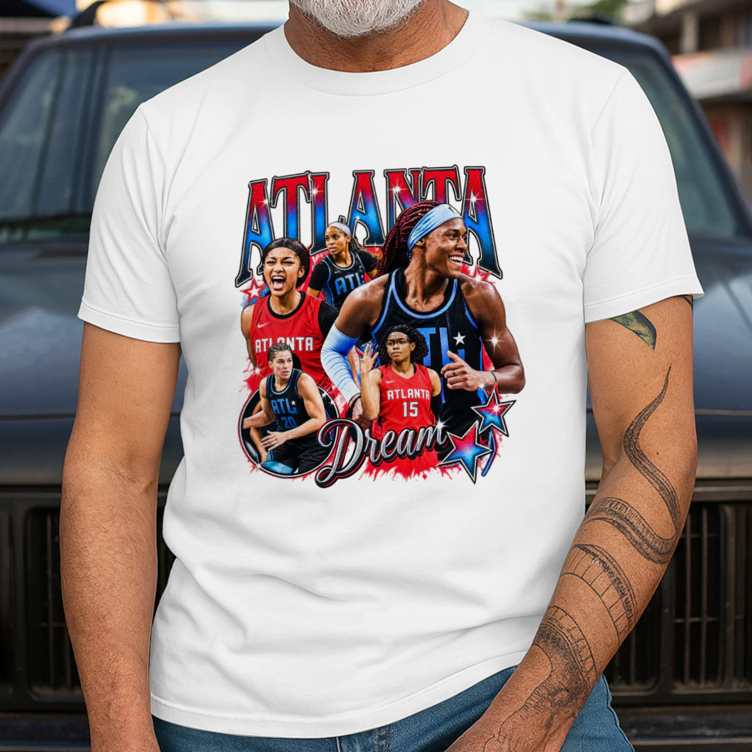 Angel Reese Atlanta Dream Vintage Collage Tee