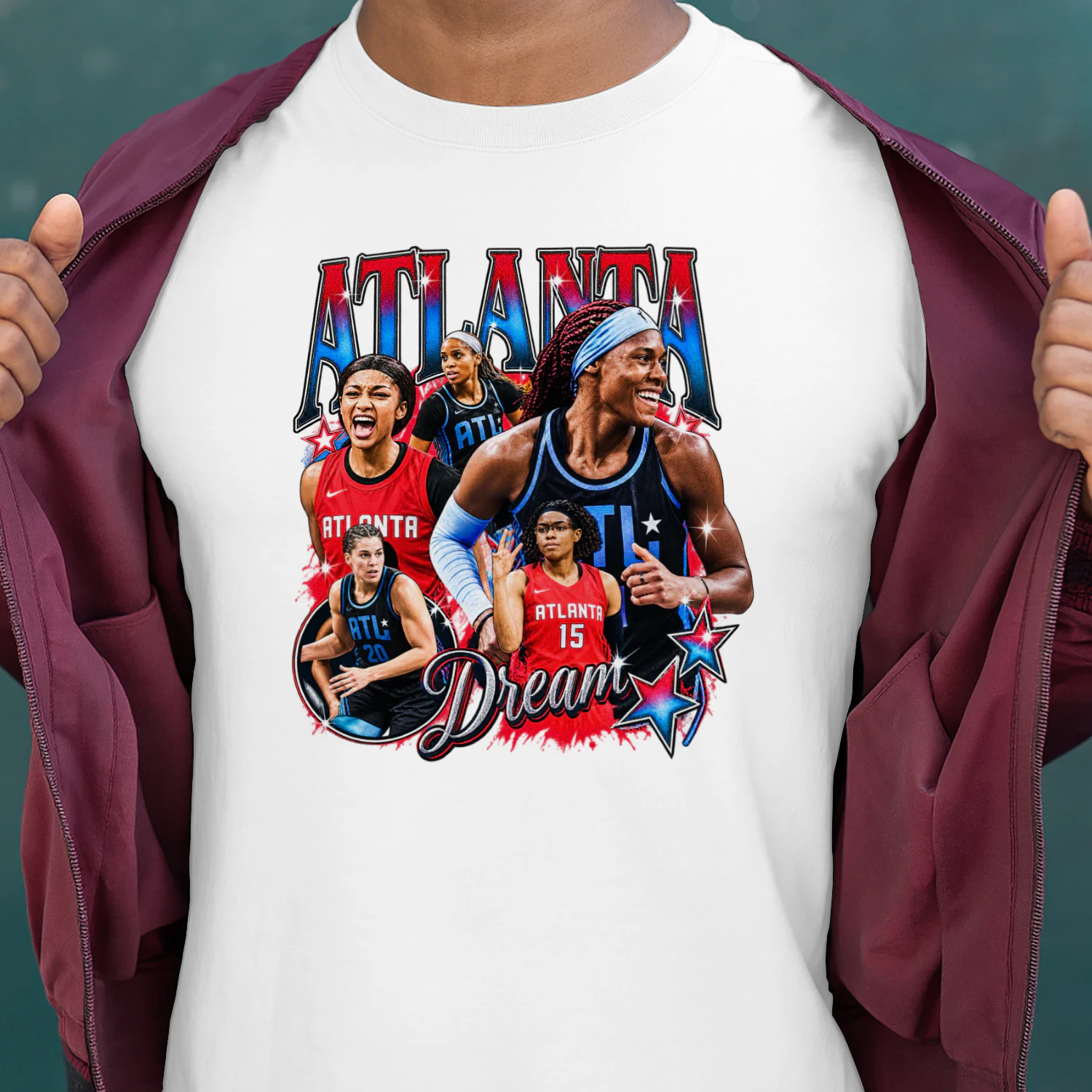 Angel Reese Atlanta Dream Vintage Collage Tee