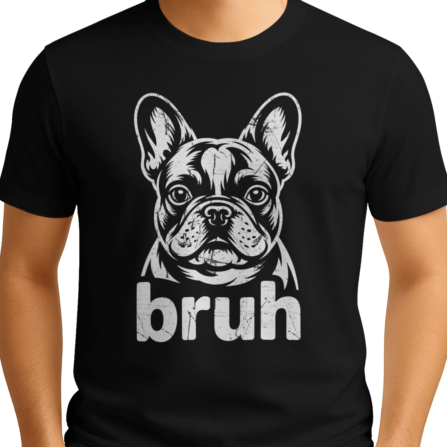 Bruh French Bulldog Meme , Funny Dog Lover Shirt Graphic,  Bulldog Art Design