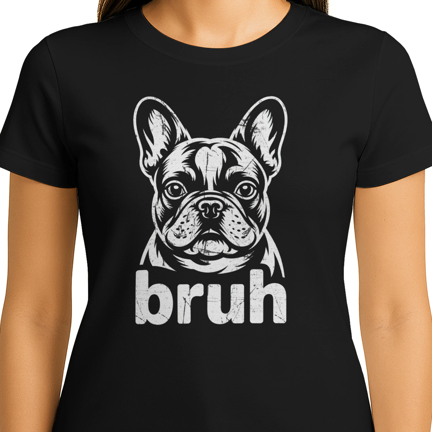 Bruh French Bulldog Meme , Funny Dog Lover Shirt Graphic,  Bulldog Art Design