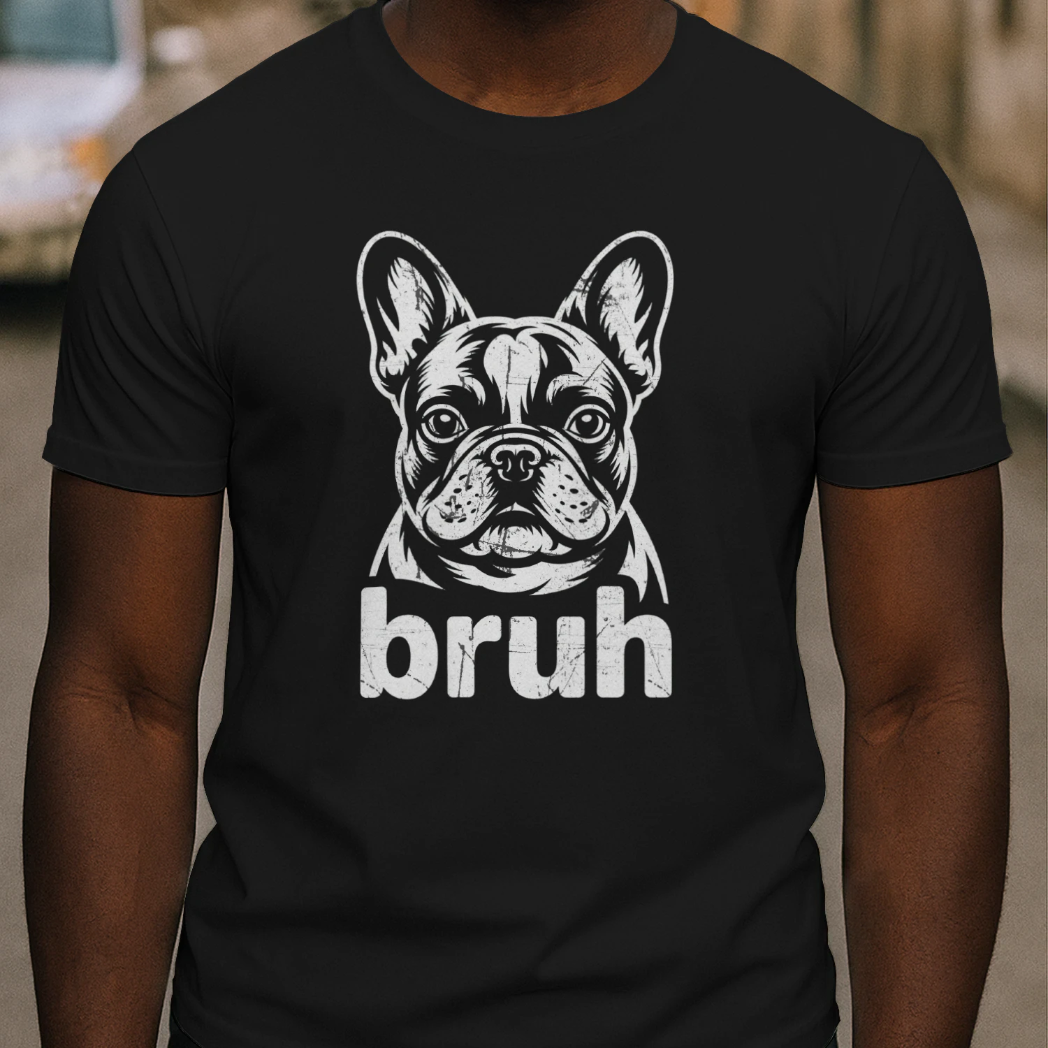 Bruh French Bulldog Meme , Funny Dog Lover Shirt Graphic,  Bulldog Art Design